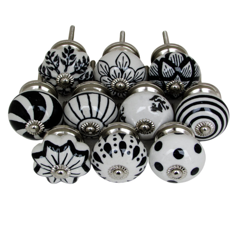 Panoply Decor 10 Piece Oversized Hand Painted 1 1/2" Diameter Mushroom